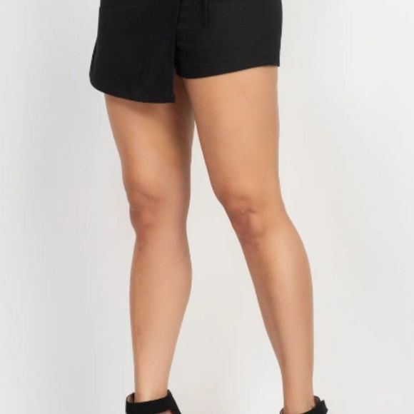 Zippered Solid Wrap Drawstring Skort - Two in One Skirt - Skirt - Summer Skort - Picture 3 of 4